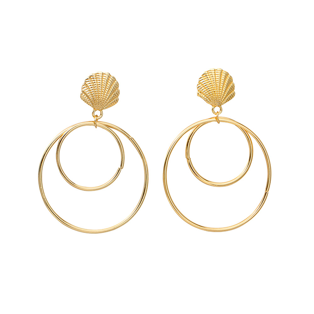 Shell metal hoop earrings earrings fashion personality creative small accessories ear jewelry