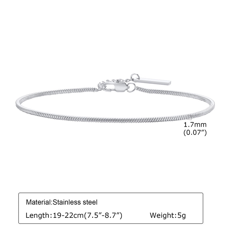 Minimalist Solid Color 201 Stainless Steel Bracelets In Bulk