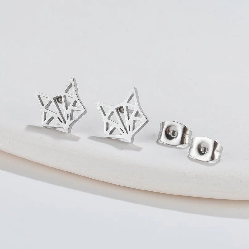 Minimalist Animal Plating 304 Stainless Steel 18K Gold Plated Ear Studs