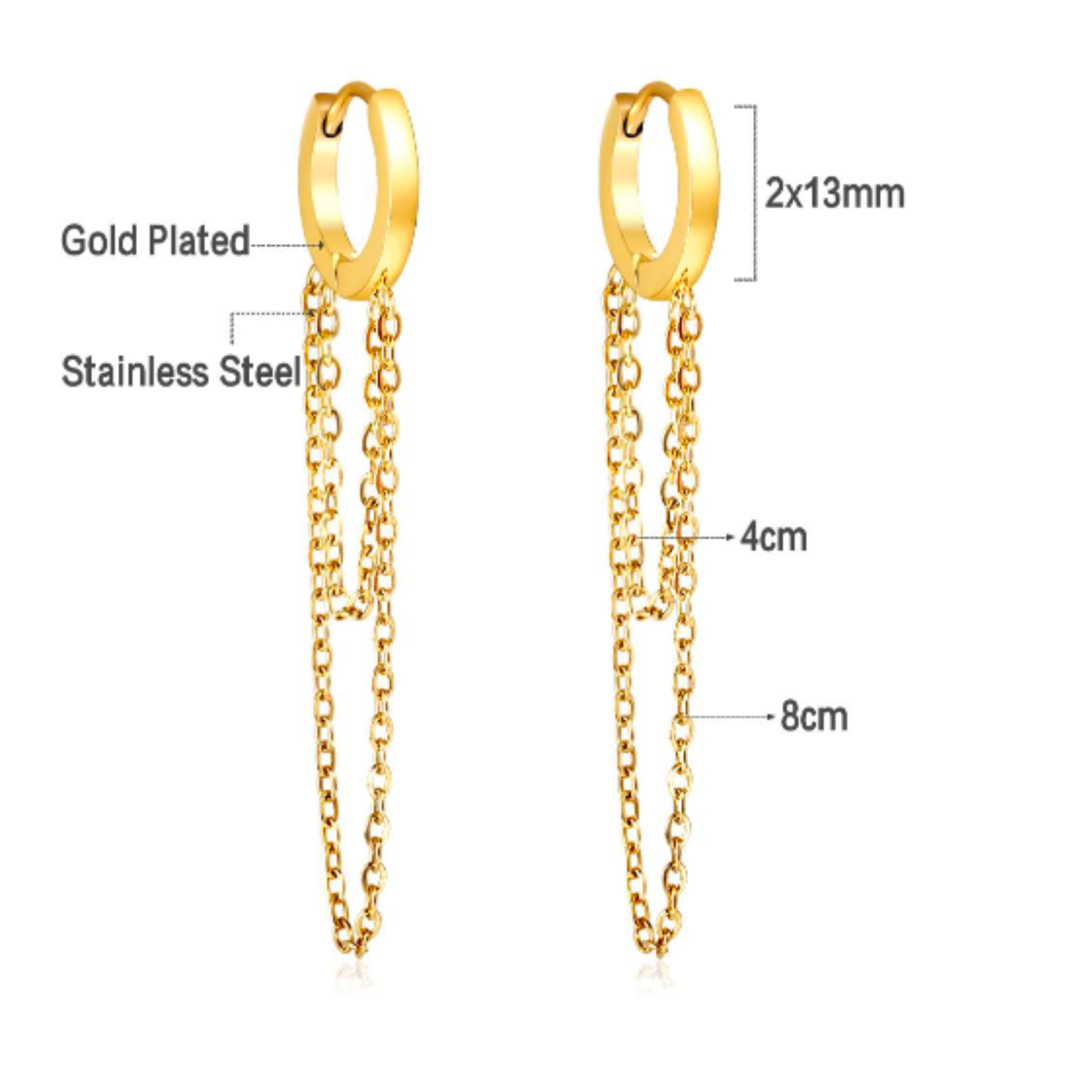Chained hoops - Gold