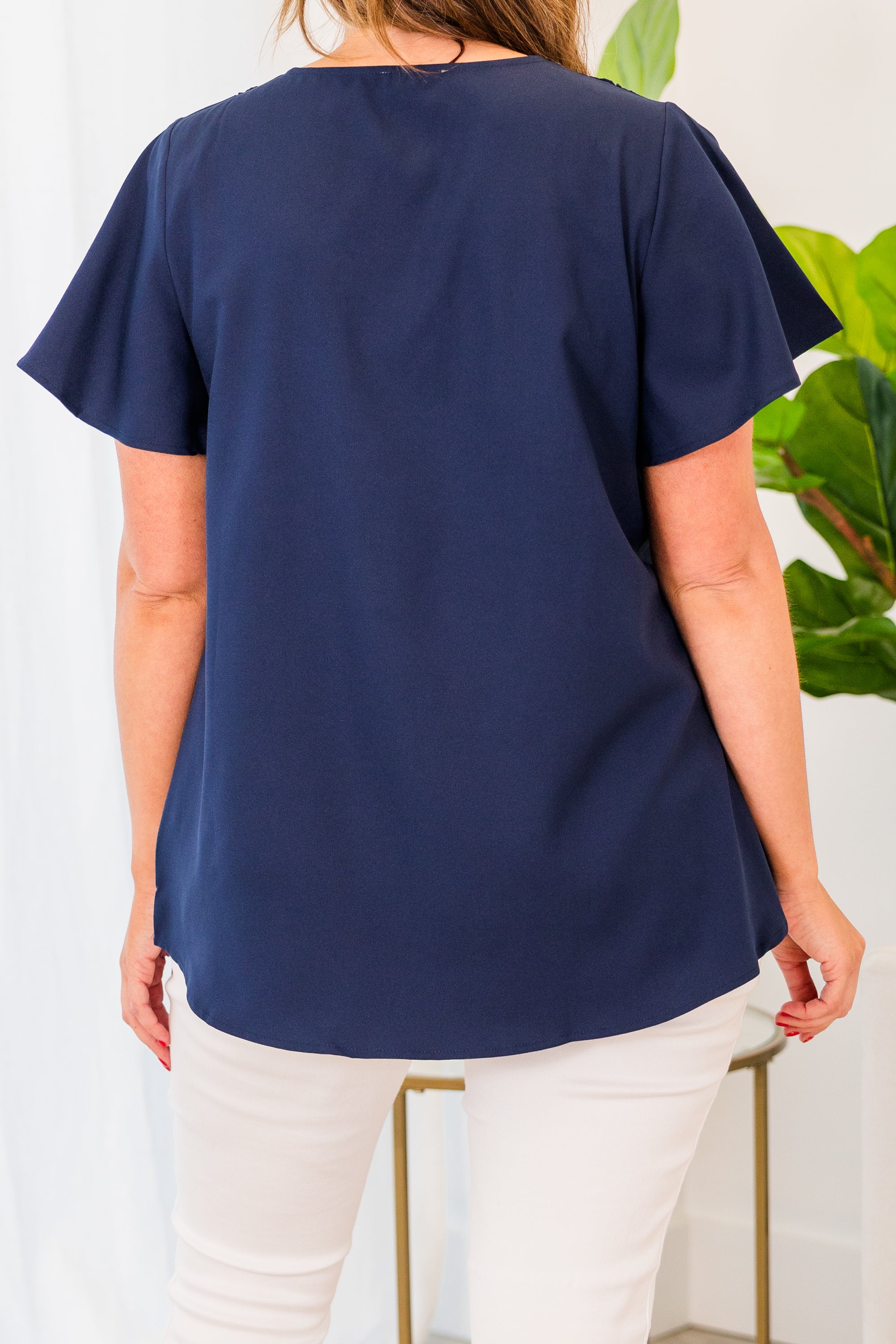 Break Room Chat Top. Navy