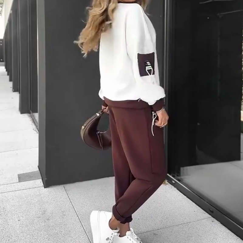 ❤️ Color-Block Pullover Hoodie & Jogger Pants Set