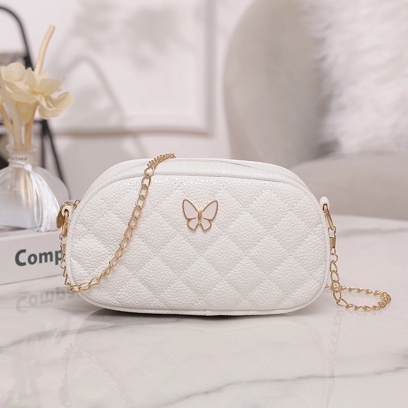 Women's Pu Leather Solid Color Streetwear Oval Zipper Cloud Shape Bag