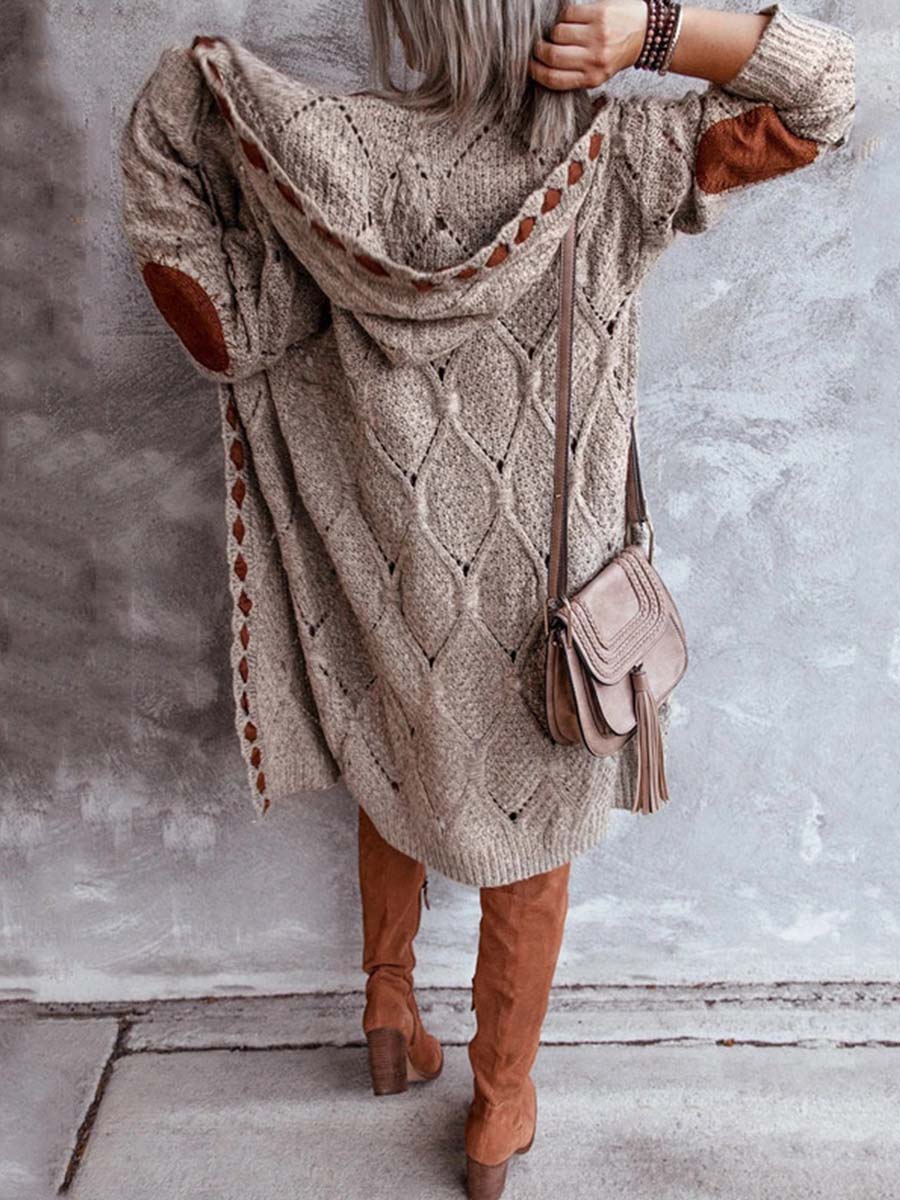 Casual Hooded Knitted Cardigan