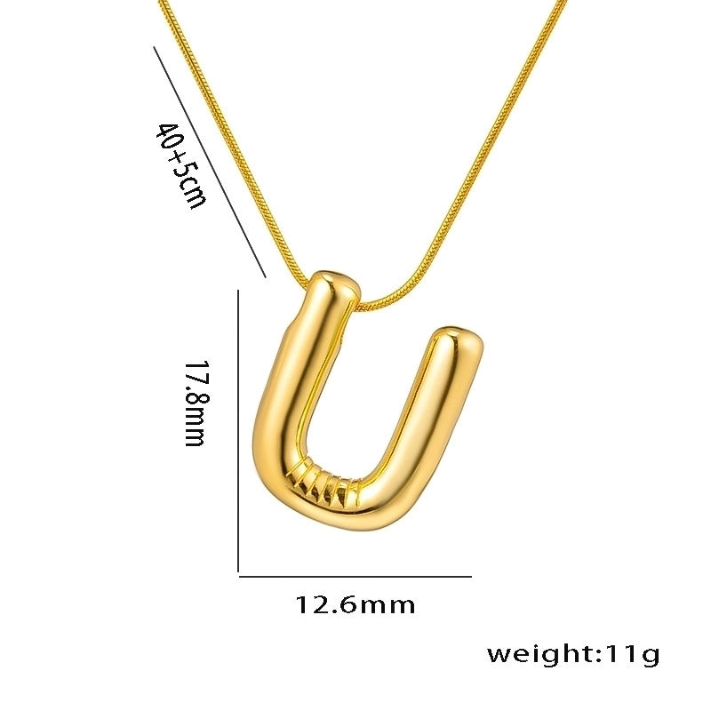 Vintage Style Letter Titanium Steel Plating Pendant Necklace