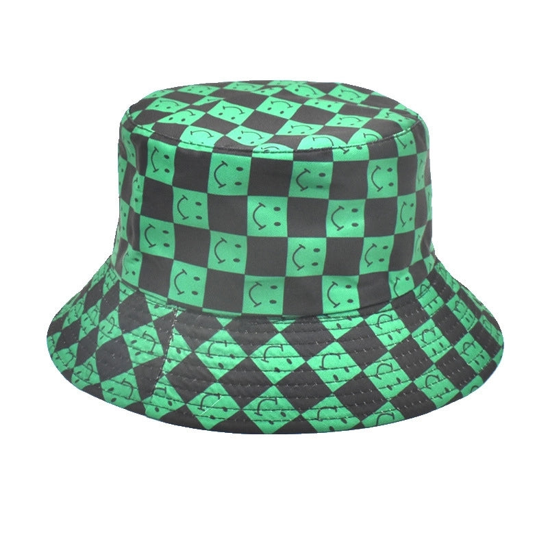 Unisex Fashion Smile Face Wide Eaves Bucket Hat
