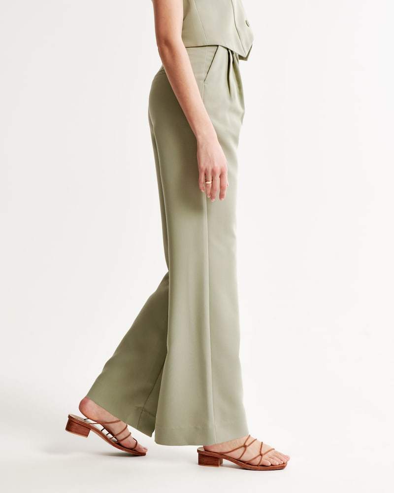 Icy Tailored Crepe Wide-Leg Pants
