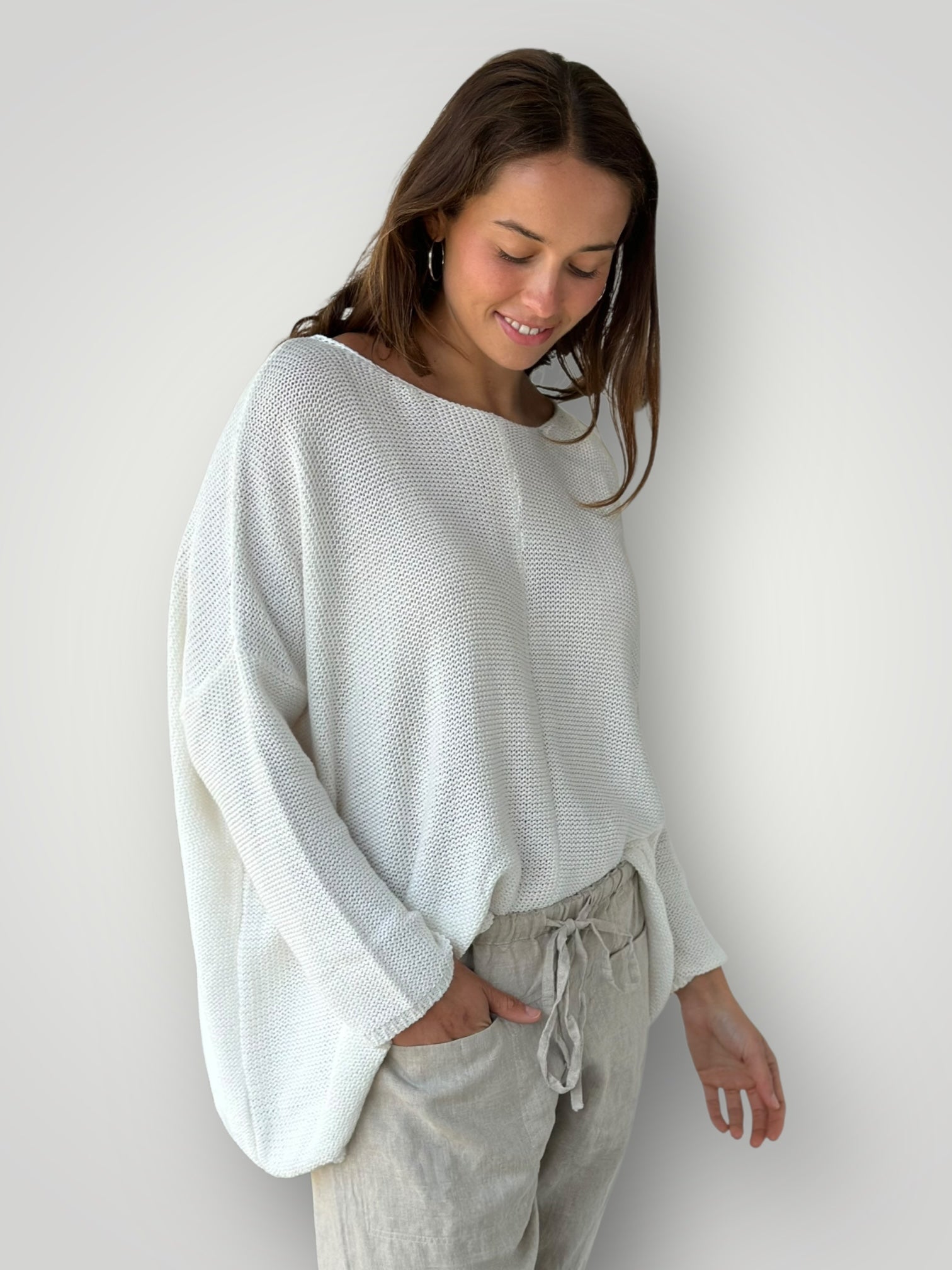 stella jersey - warm white cotton knit