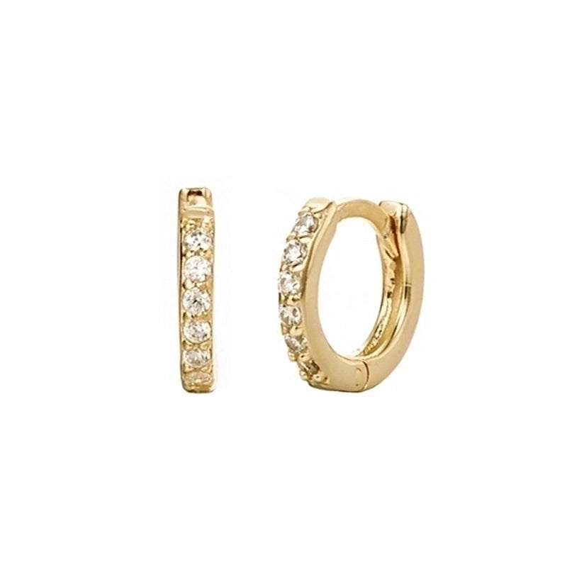 1 Pair Casual Minimalist Round Plating Inlay Copper Zircon Gold Plated Silver Plated Earrings