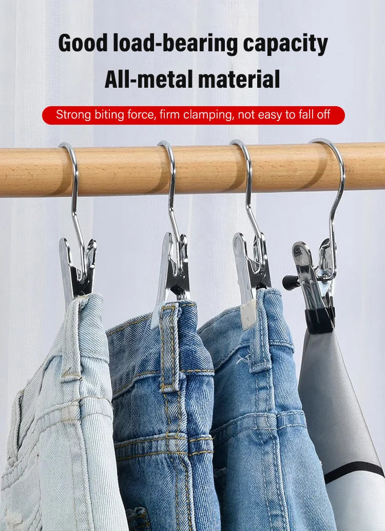 Anti-rust Clip Space-saving Clothespin Hat Pants Storage Hanging Travel Hook