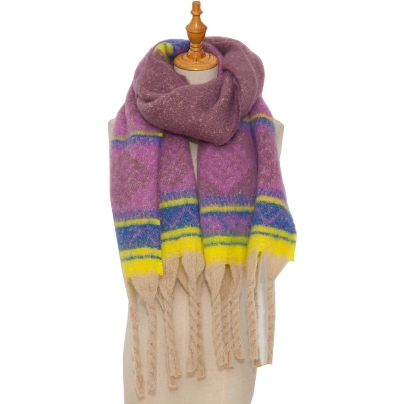 Women's Casual Printing Color Block Polyester Scarf