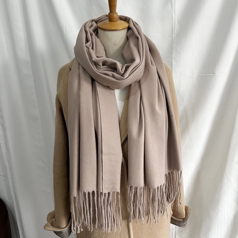 Unisex Sweet Minimalist Solid Color Imitation Cashmere Polyester Scarf