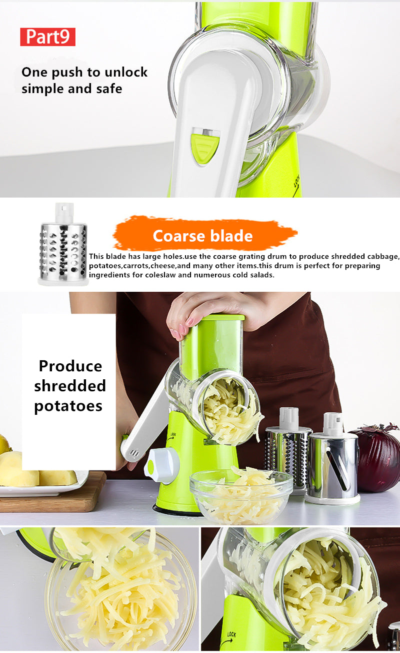 Multifunctional Manual Vegetable Spiral Slicer Cutter with Premium Hand Rotary Grater Drum Rs 1999