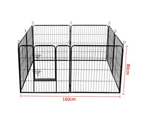 8 Panels Pet Dog Exercise Playpen Crate 80CM