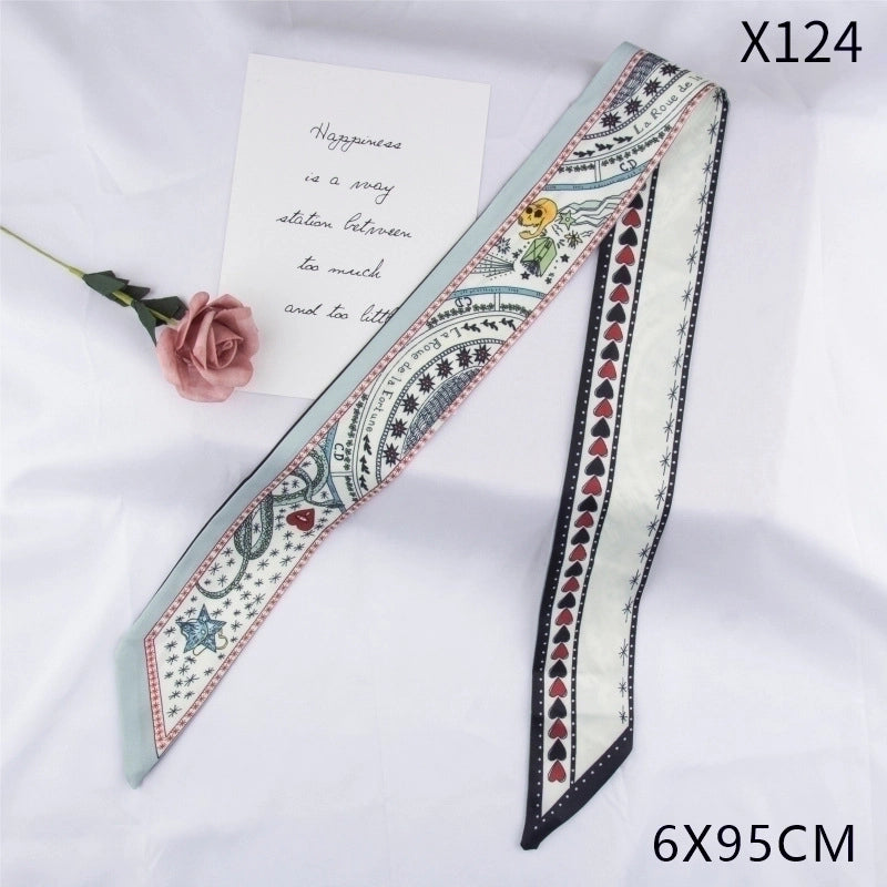 Women's Ethnic Style Star Flower Satin Printing Silk Scarves