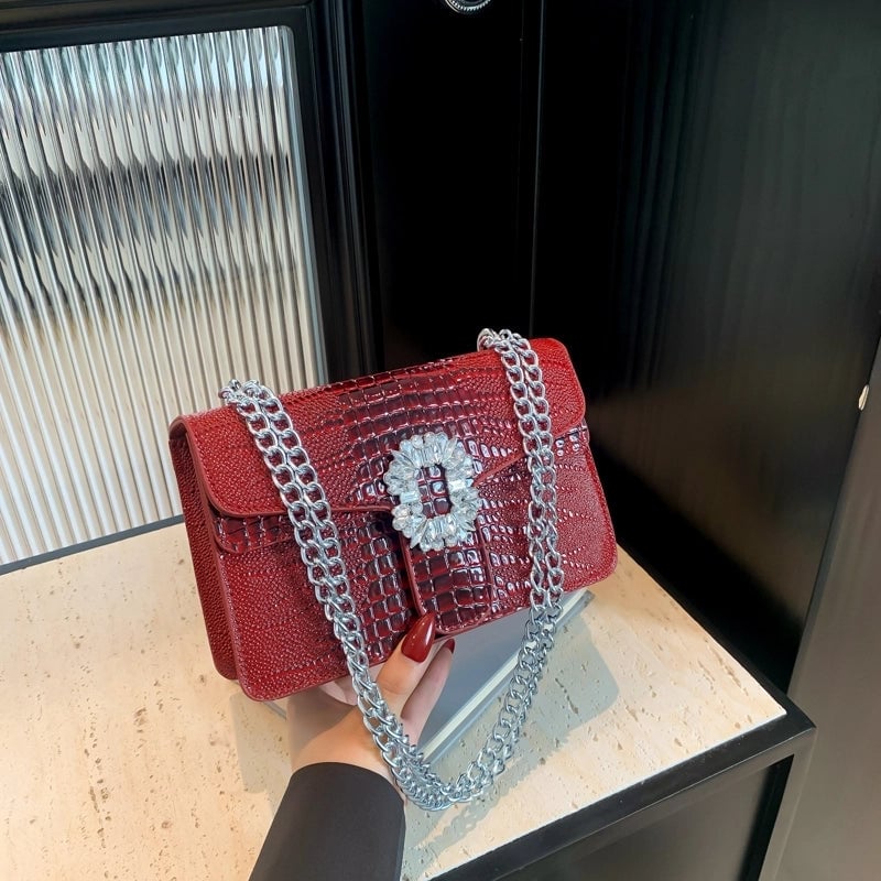 Vintage Style Classic Style Solid Color Crocodile Pu Leather Women's