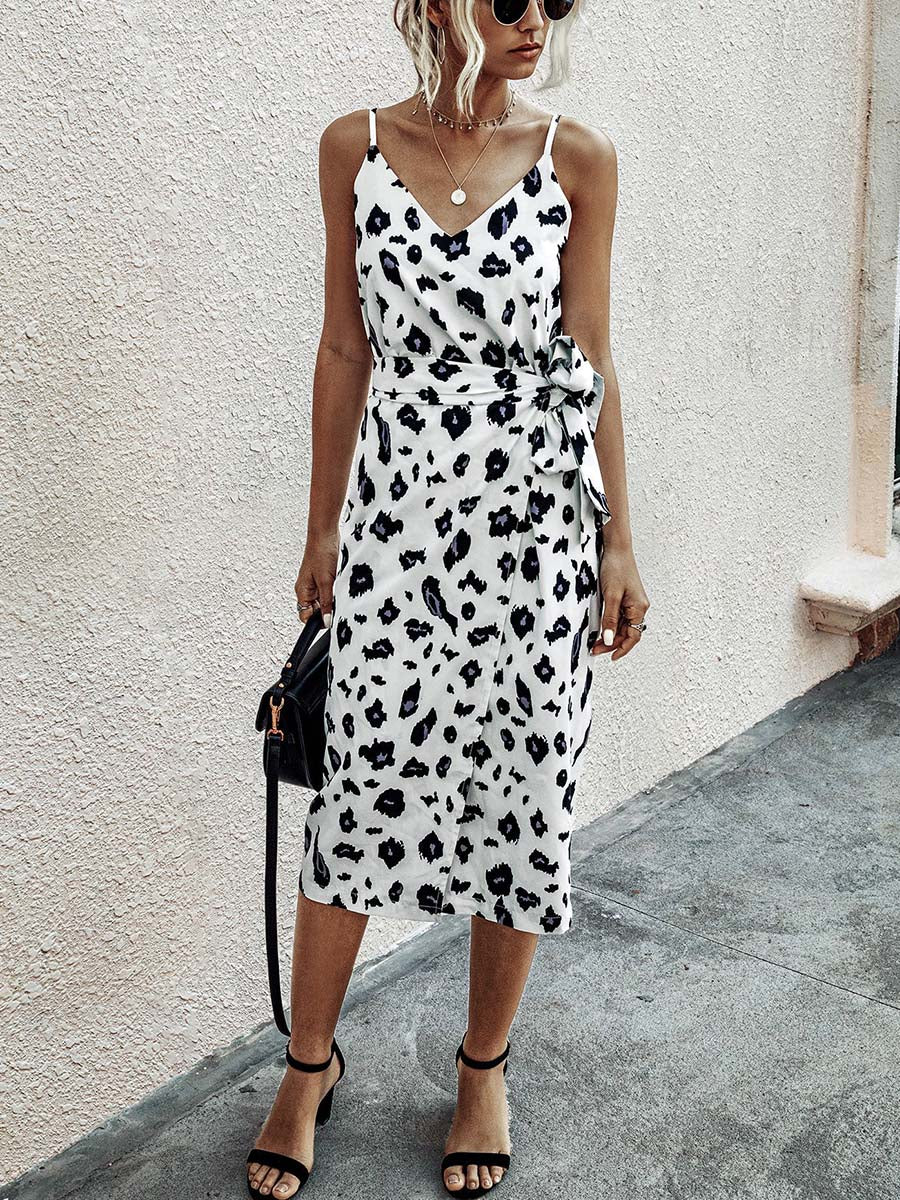 Print Dress With Belts