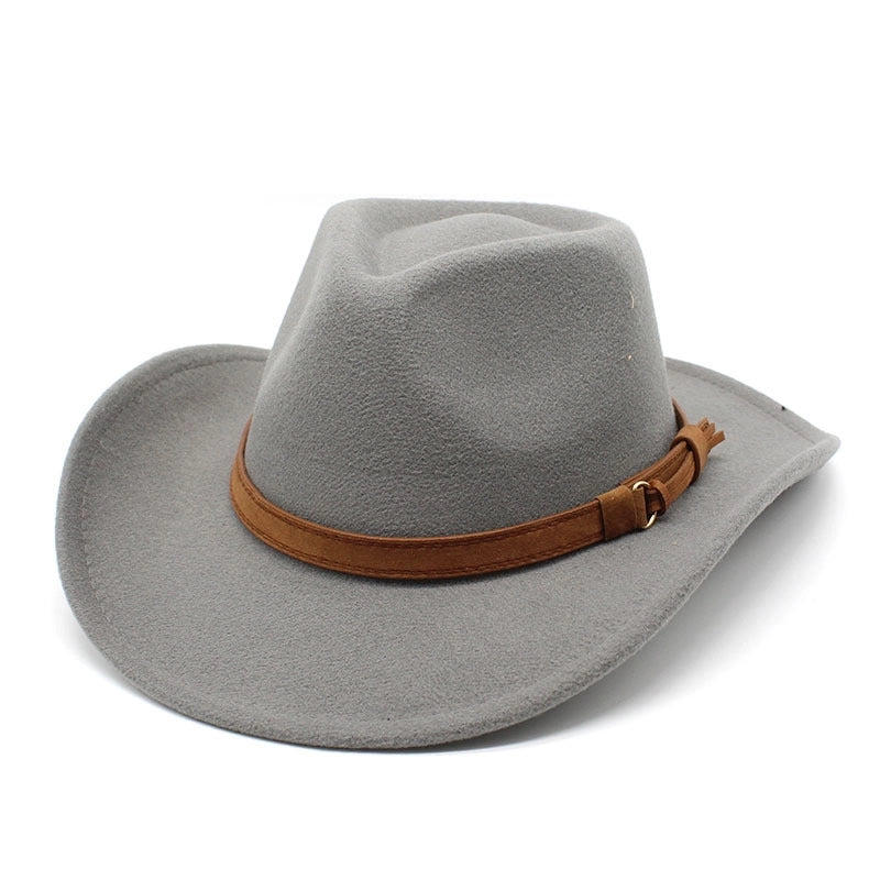 Women's New Denim Woolen Brimmed Jazz Top Hat Men's And Women's Chicken Heart Top Black Felt Hat Woolen Hat