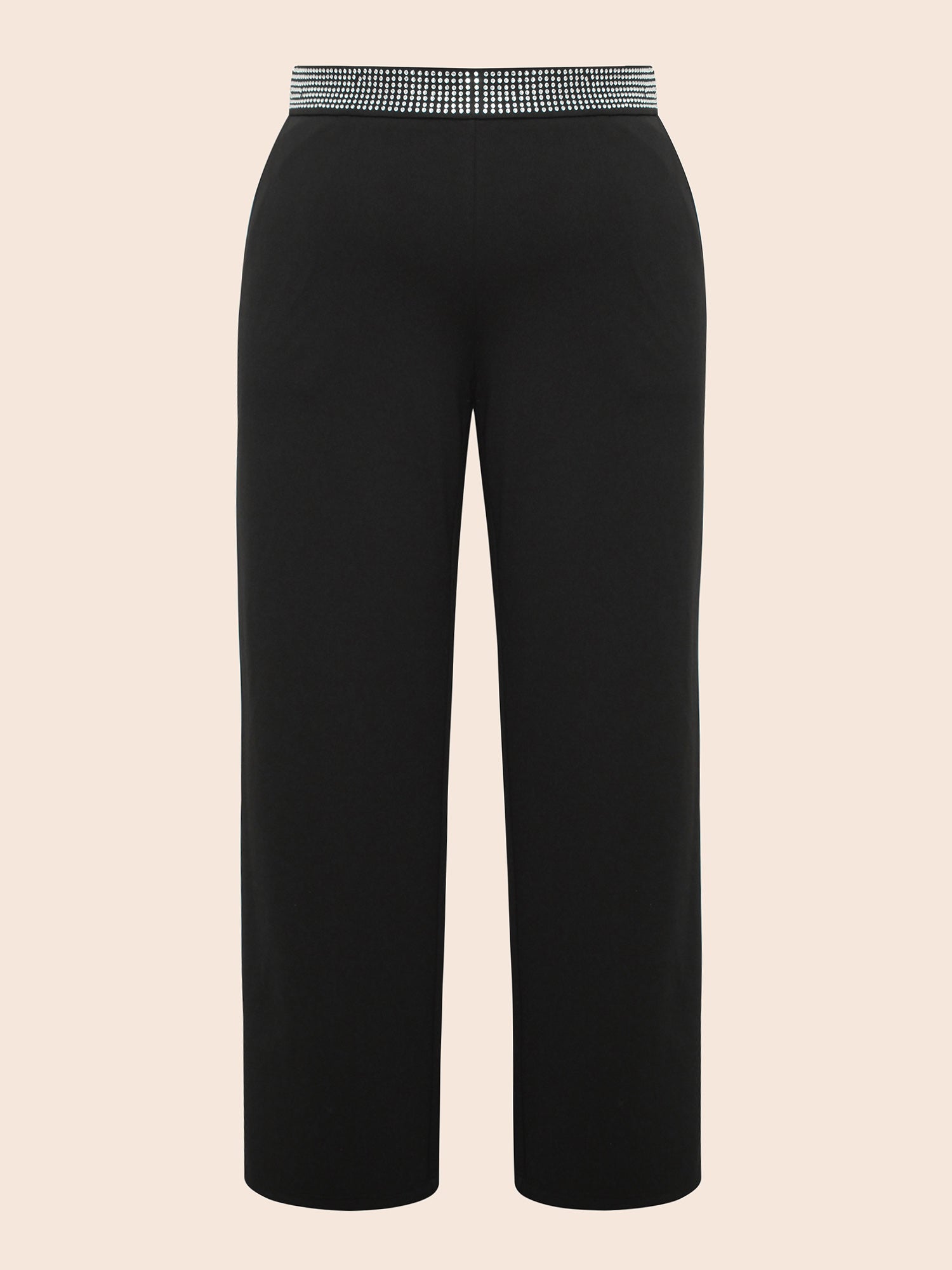 Diamond Trim Wide-Leg Pants