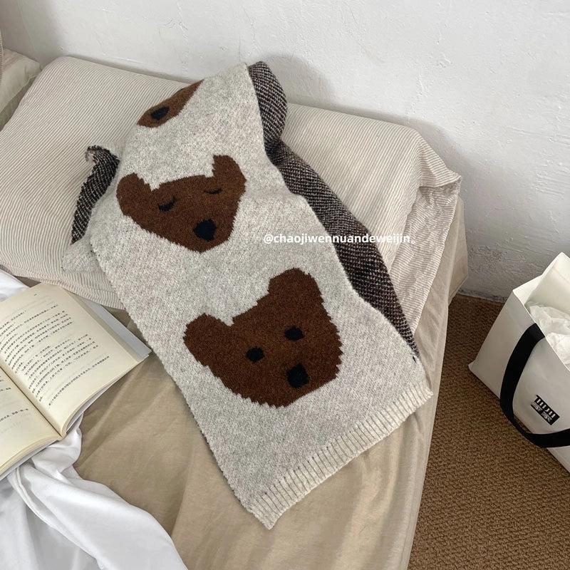 Women's Vintage Style Dog Wool Blend Scarf