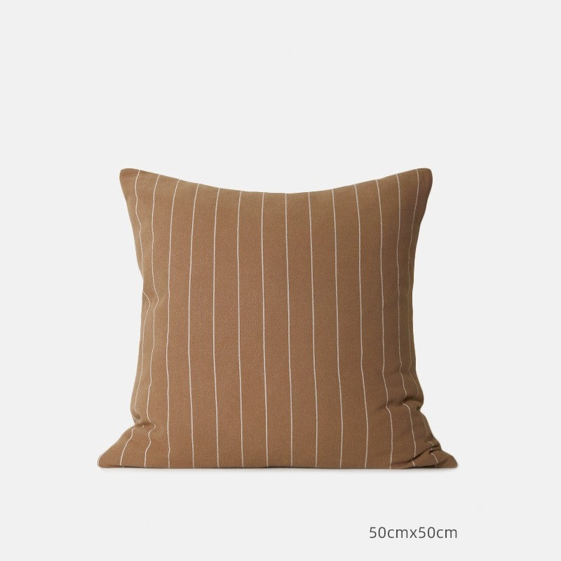 Chic Striped Cotton-Linen Blend Pillow