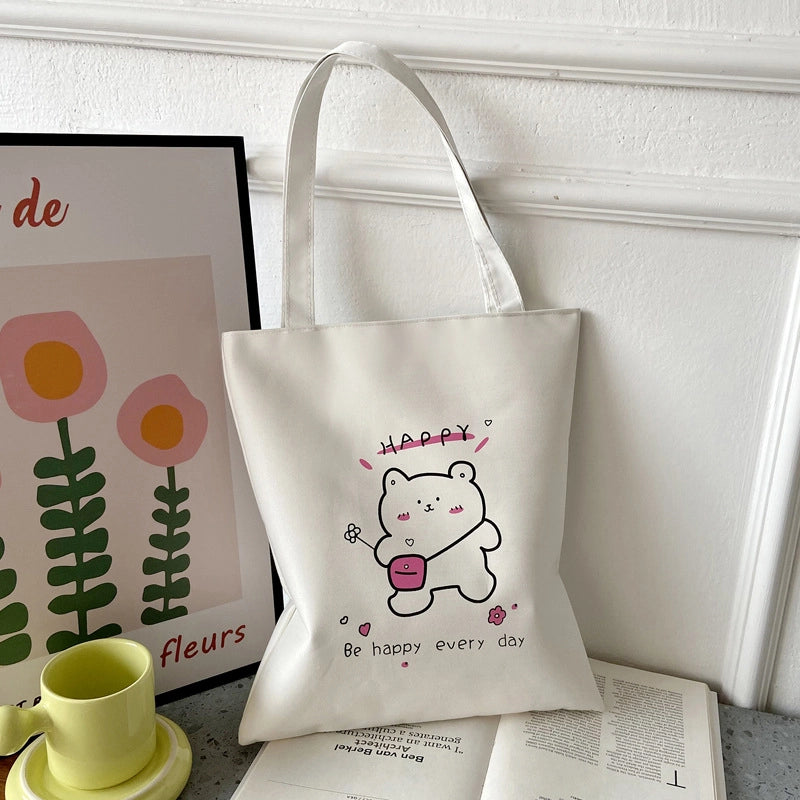 Women's Preppy Style Letter Oxford Cloth Shopping Bags