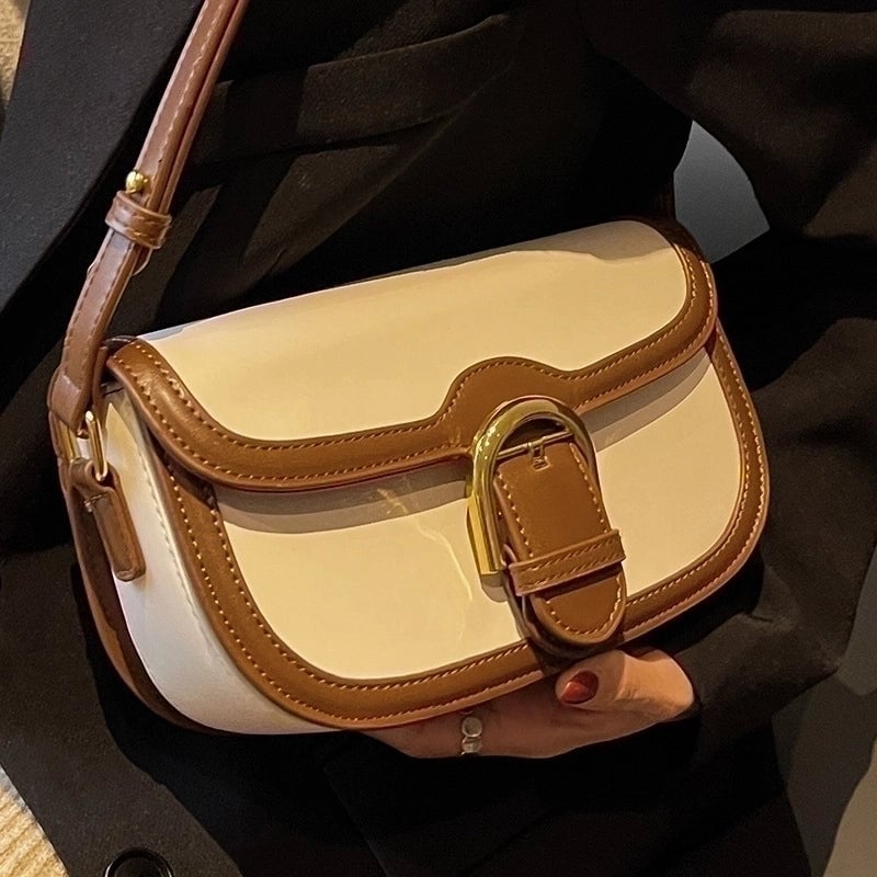 Women's Small All Seasons Pu Leather Streetwear Saddle Bag