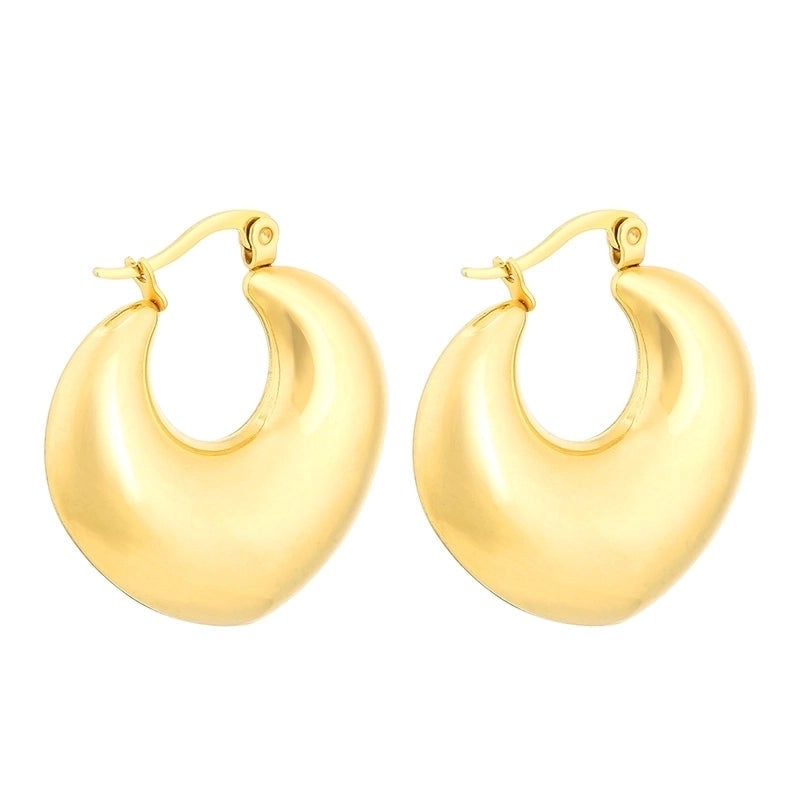 1 Pair Modern Style Minimalist Solid Color Plating Stainless Steel 18K Gold Plated Earrings