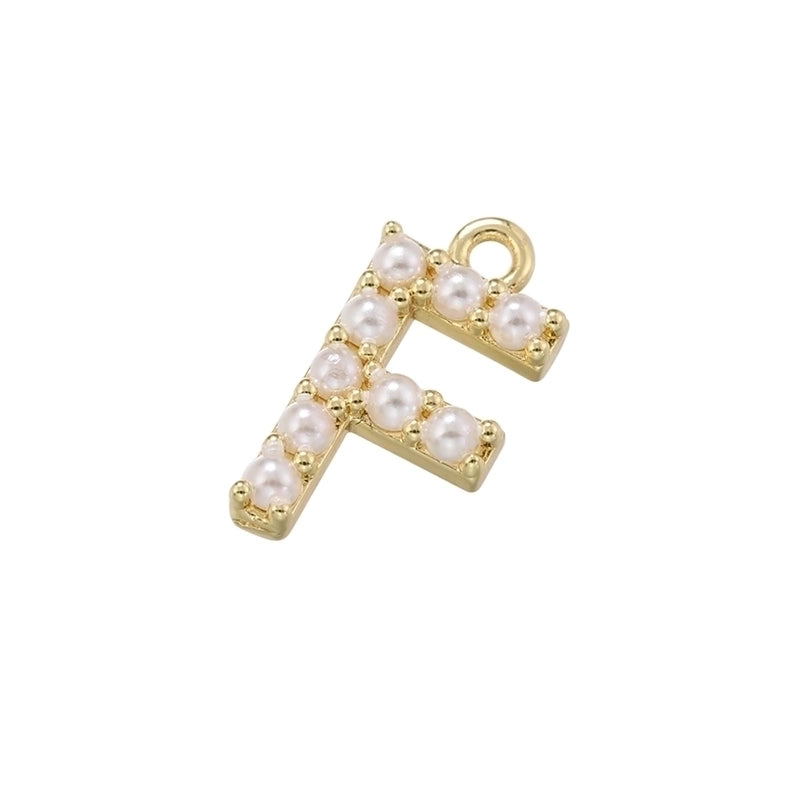 Casual Elegant Minimalist Letter Copper Plating Inlay Artificial Pearls 18k Gold Plated Charms