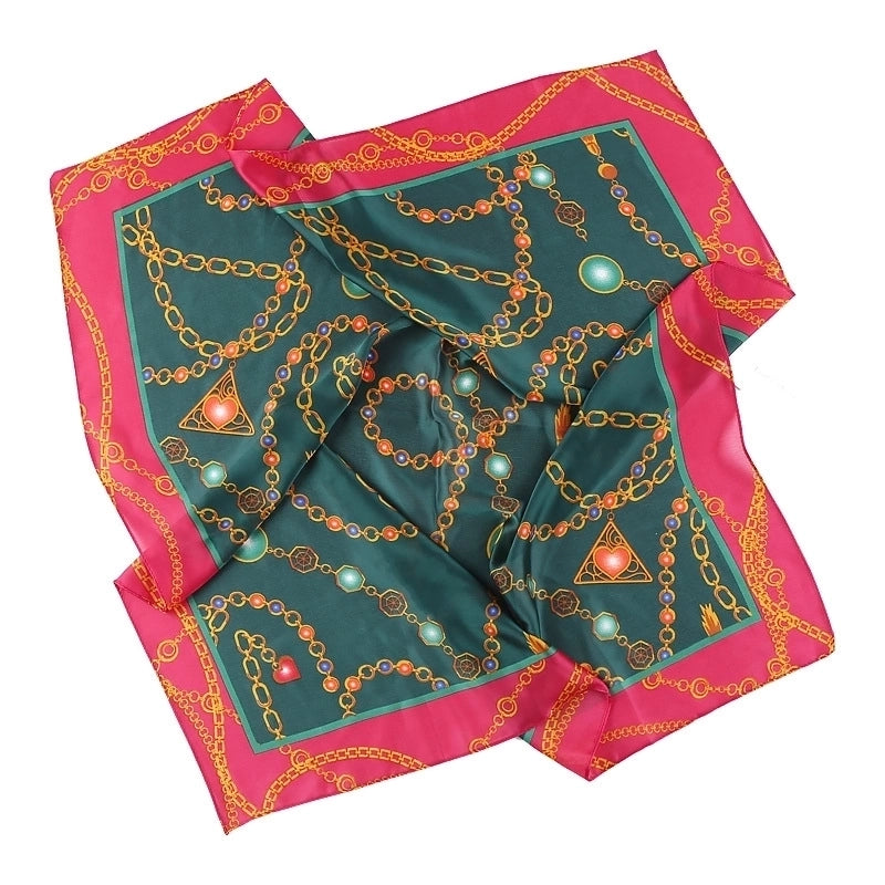 Women's Retro Leaves Polyester Printing Silk Scarf