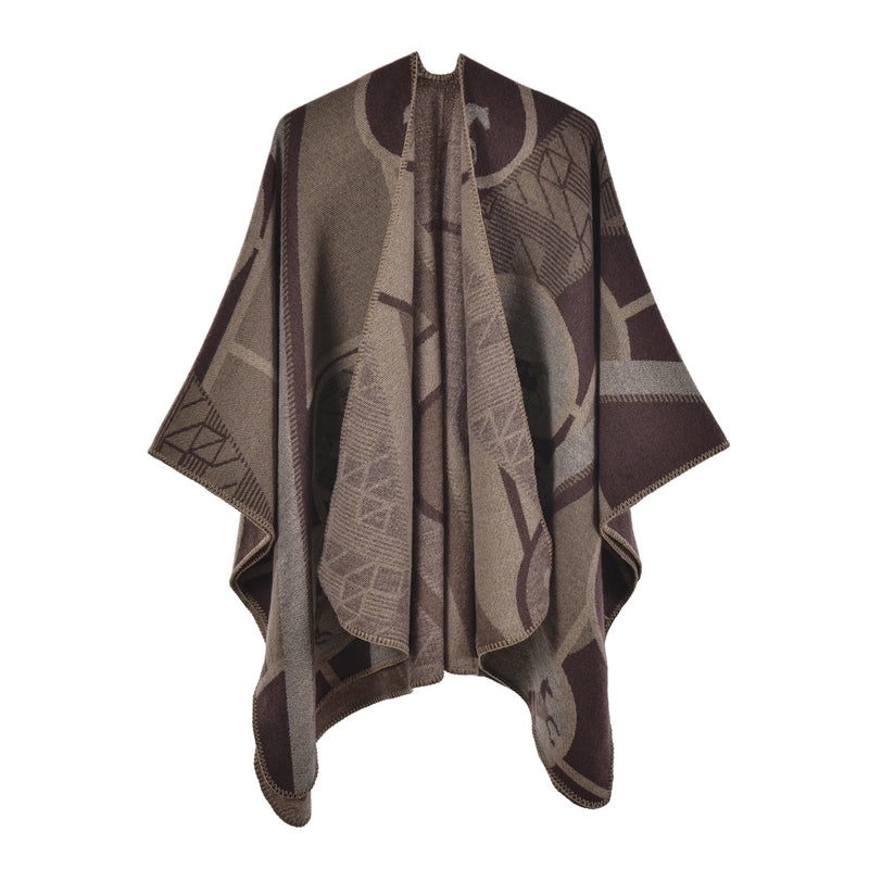 Women's Retro Graffiti Polyester Acrylic Oil Painting Shawl