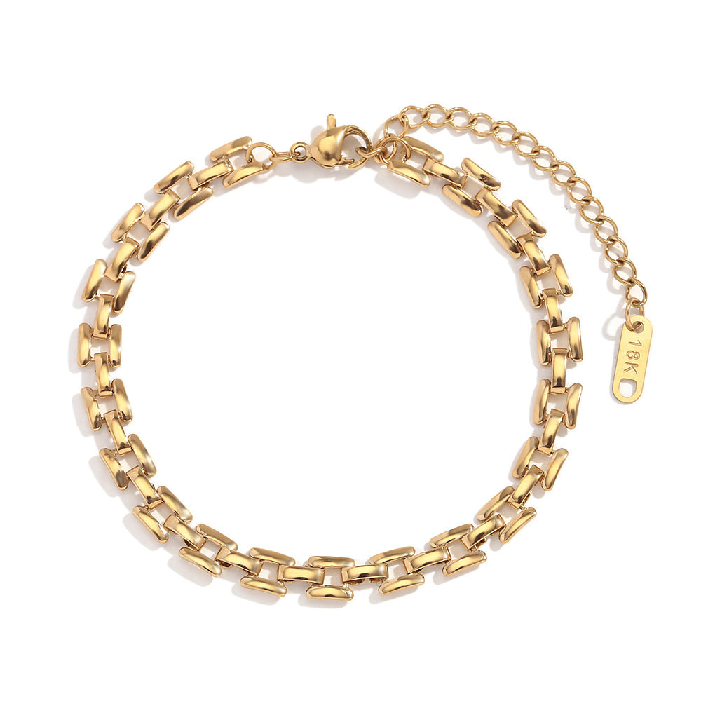 Minimalist Quadrilateral Circle Geometric Stainless Steel 18K Gold Plated Necklaces