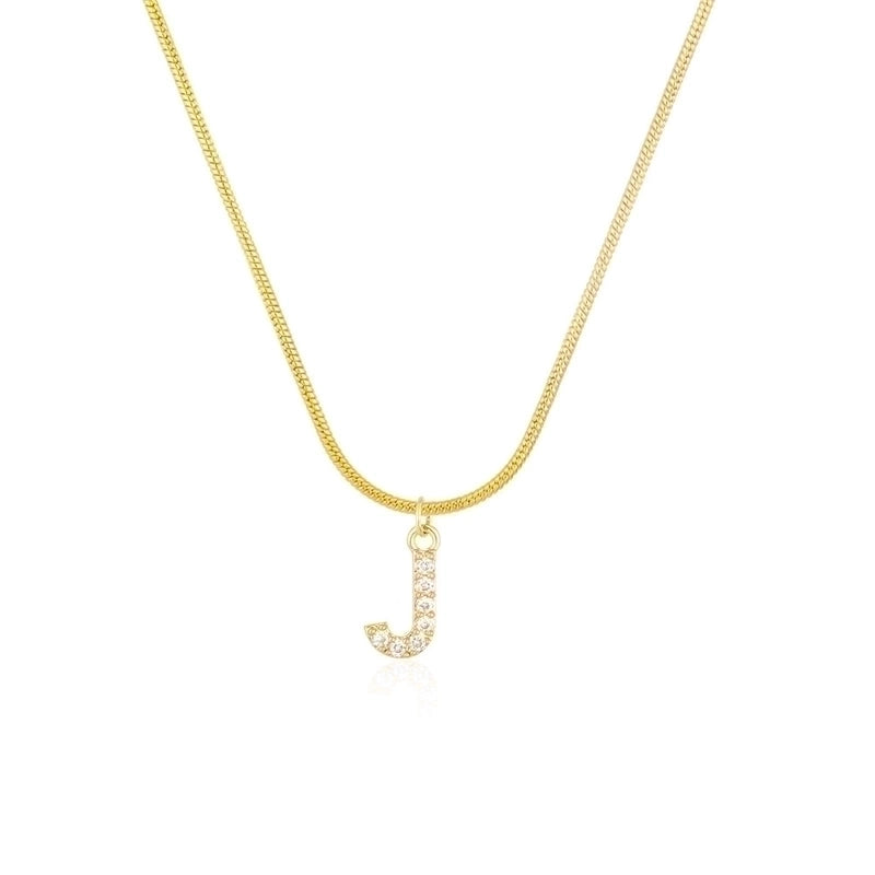 304 Stainless Steel Copper Classic Style Inlay Letter Zircon Pendant Necklace