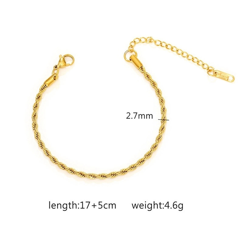 Basic Minimalist Geometric 304 Stainless Steel Bracelets In Bulk