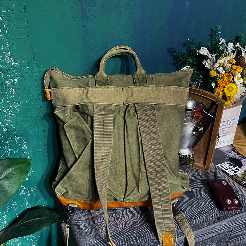 Travel Commuter Oil Waxed Canvas Pilot Tote Bag Can Backpack