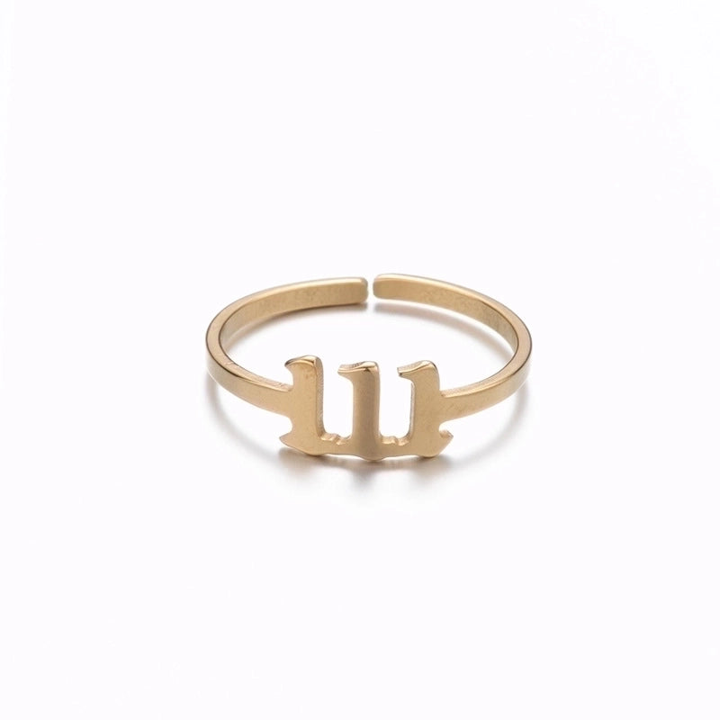 Fashion Number 201 Stainless Steel No Inlaid 18K Gold Plated Plating Open Ring