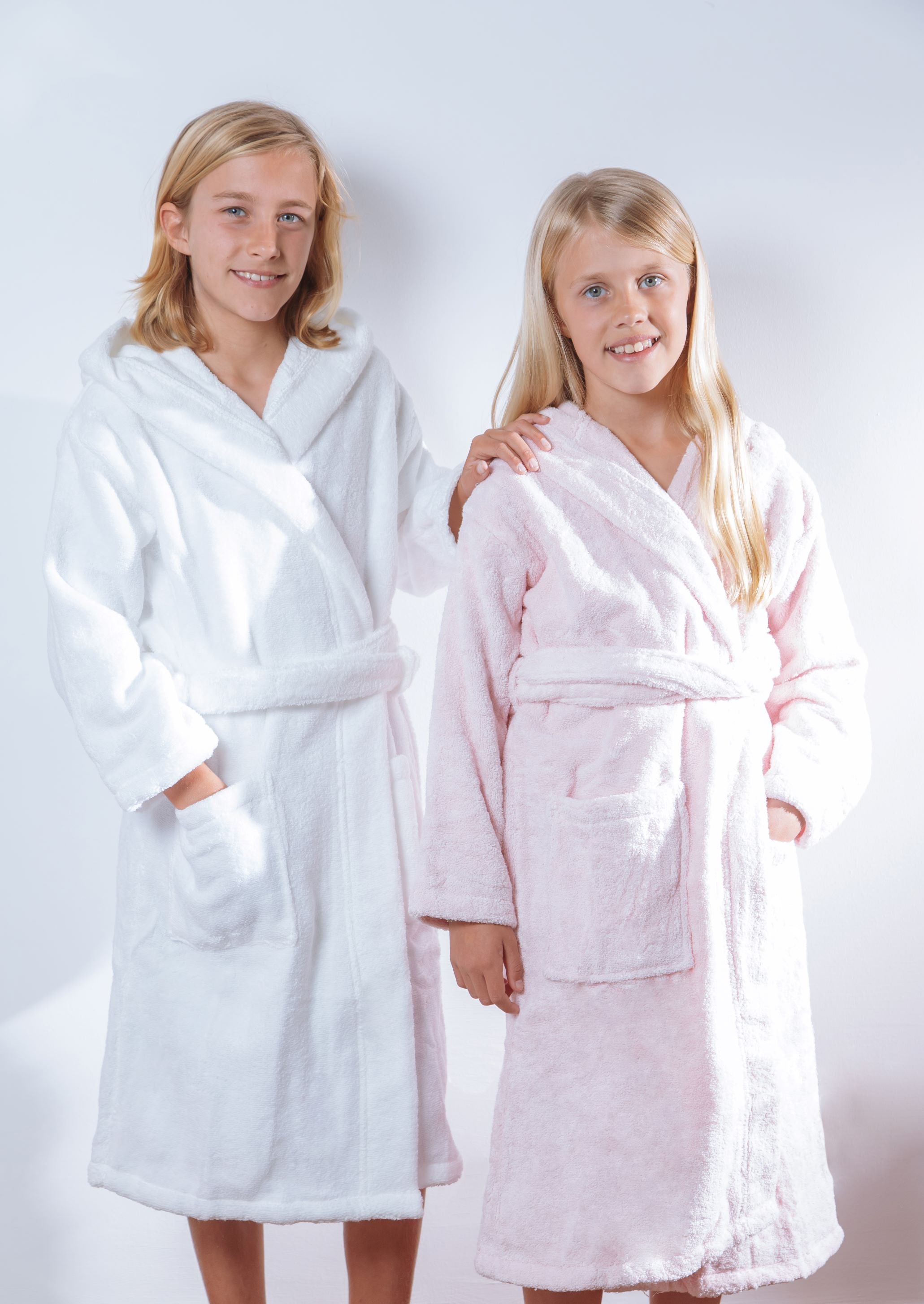 Children's Zero-Twist Pure Cotton Bathrobe with Hood