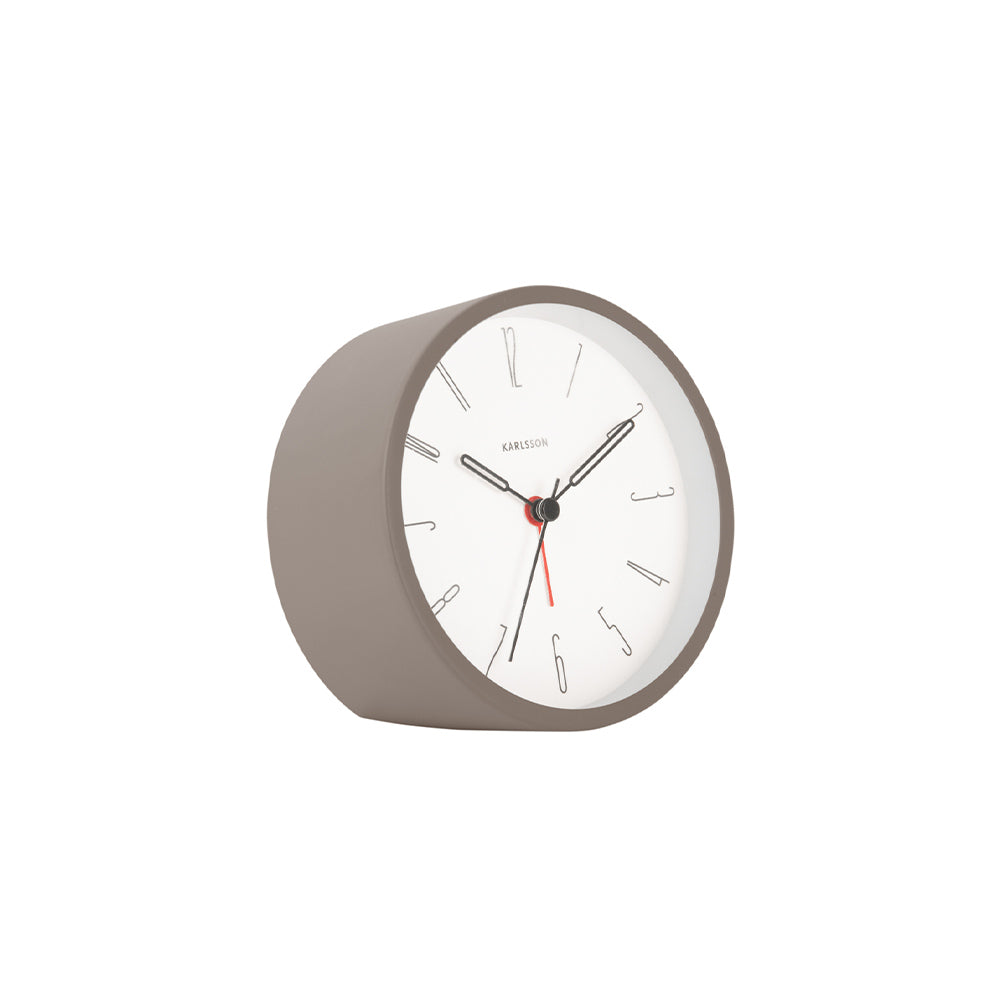 Belle Numbers Alarm Clock - Warm Grey