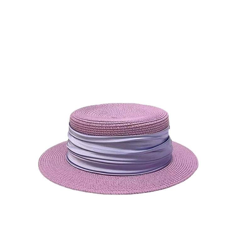 Women's Elegant Minimalist Color Block Wide Eaves Straw Hat
