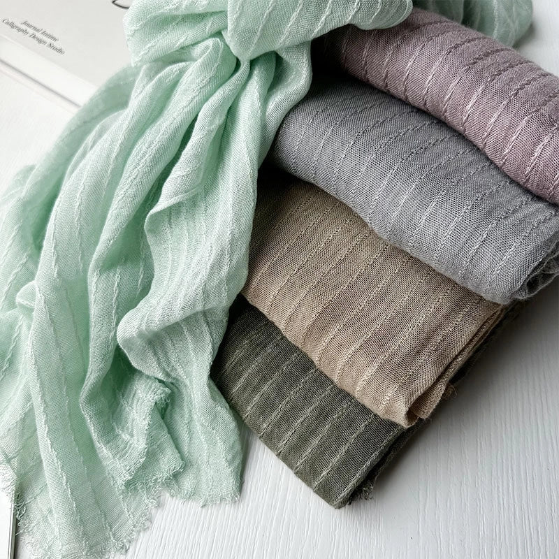 Unisex Sweet Stripe Viscose Fiber Scarf