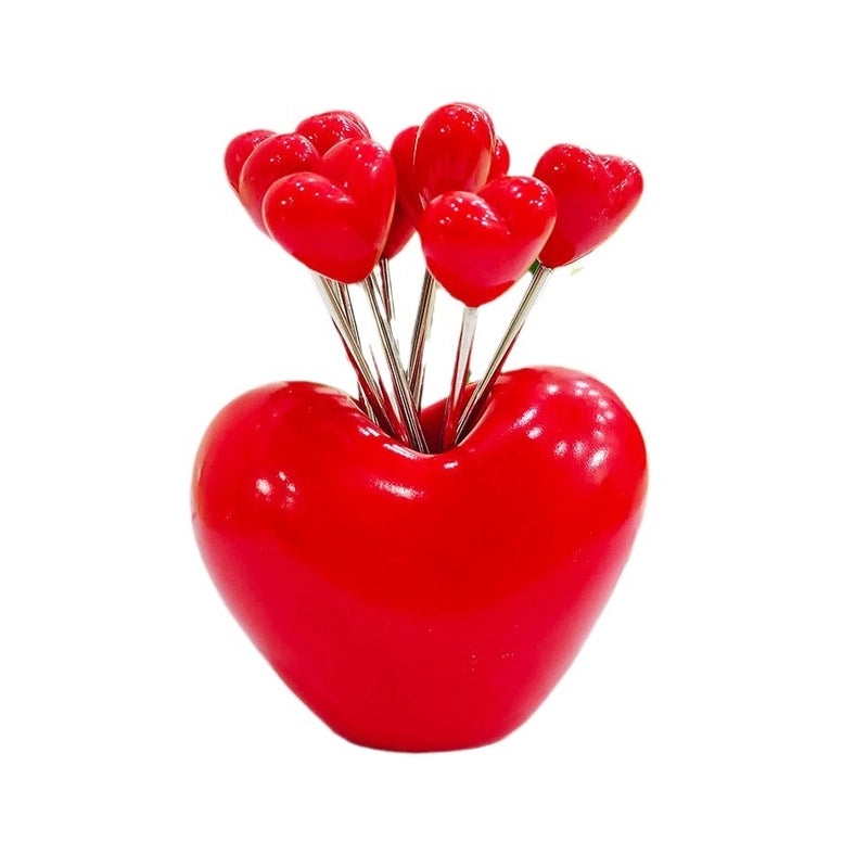 Cute Apple Strawberry Banana 201 Stainless Steel Plastic Fruit Fork 1 Set