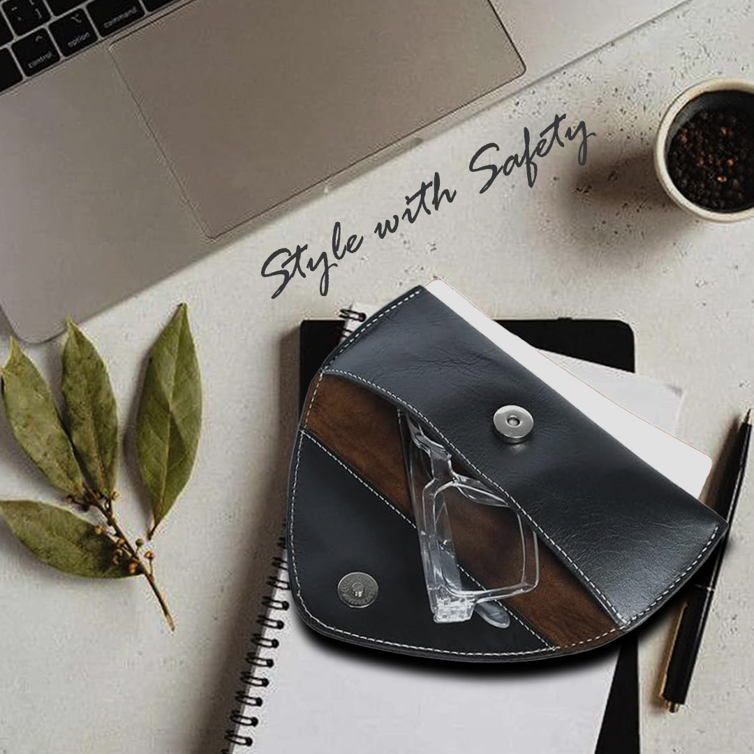 Black Leather Sunglasses Case