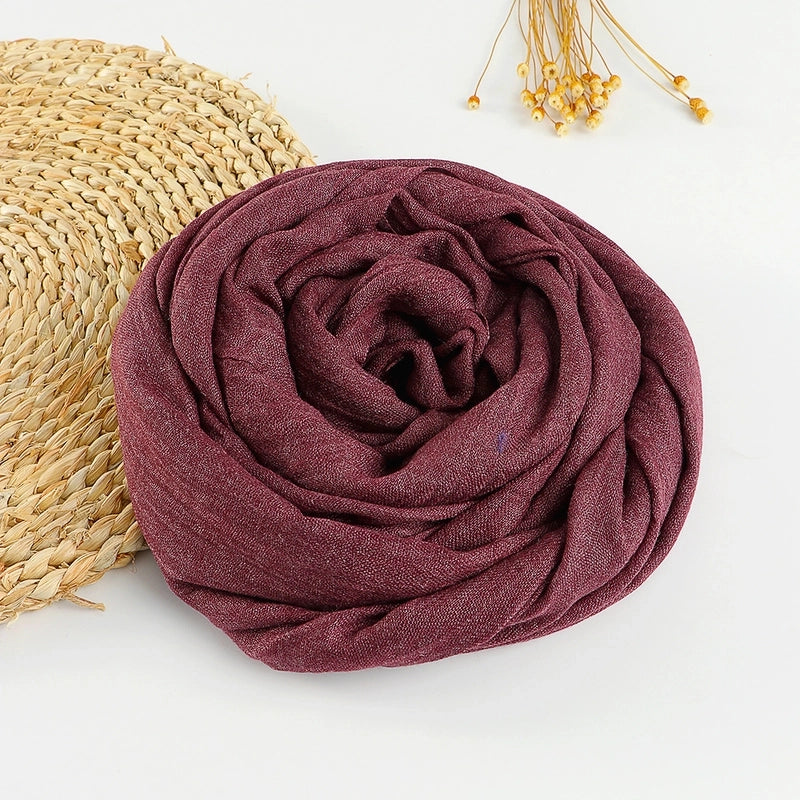 Women's Sweet Solid Color Cotton Silk Scarves
