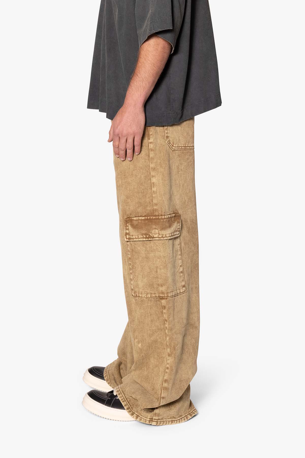 Void Baggy Cargo Denim - Brown