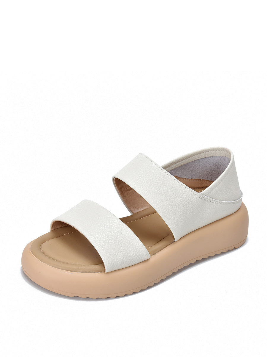 Women Casual Summer Leather Flat Sandals