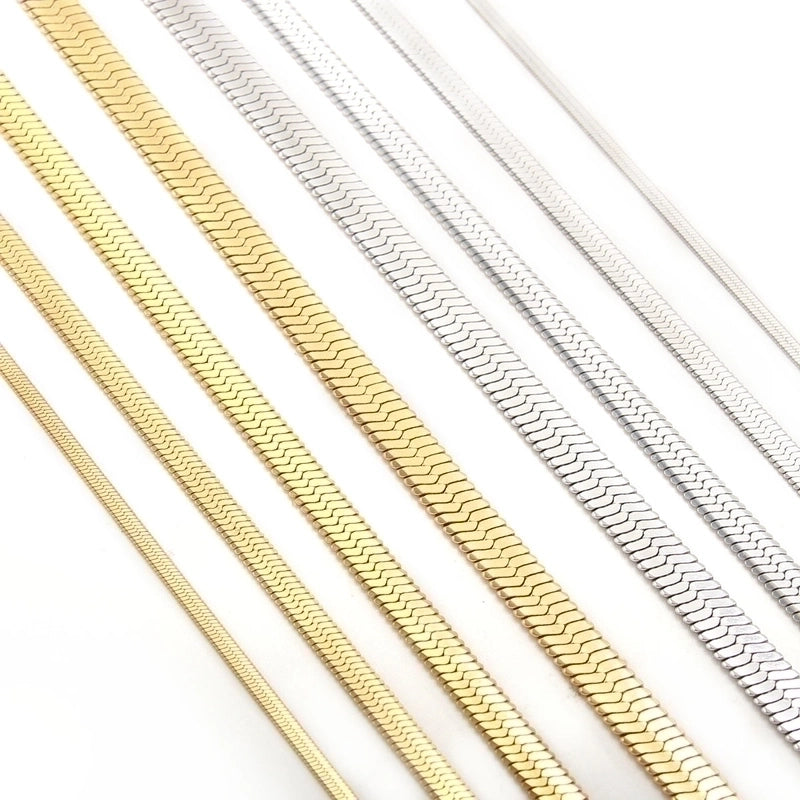 Minimalist Solid Color 304 Stainless Steel White Gold Plated Gold Plated Chain Necklace