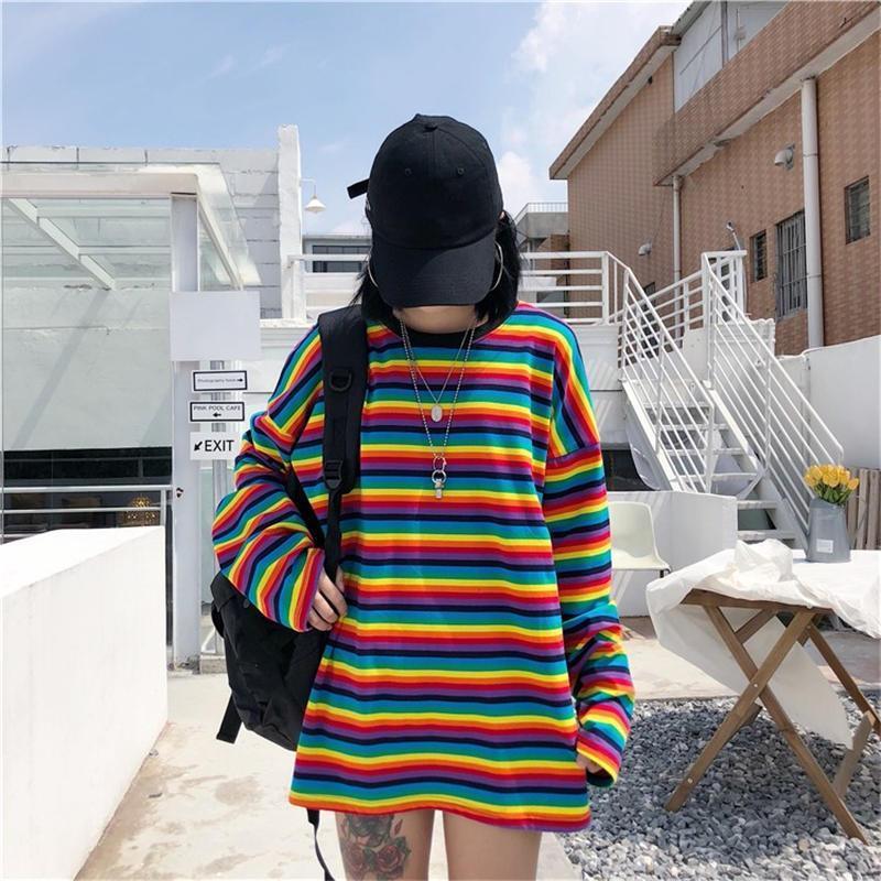 Rainbow Striped Long Sleeve Shirt