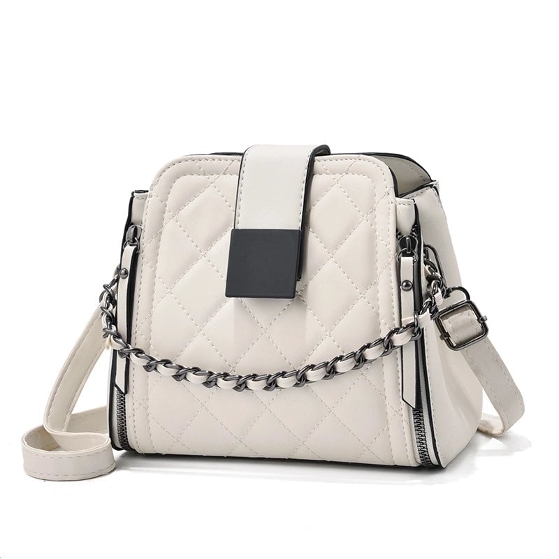 Women's Small Pu Leather Solid Color Vintage Style Classic Style Bucket Zipper Shoulder Bag
