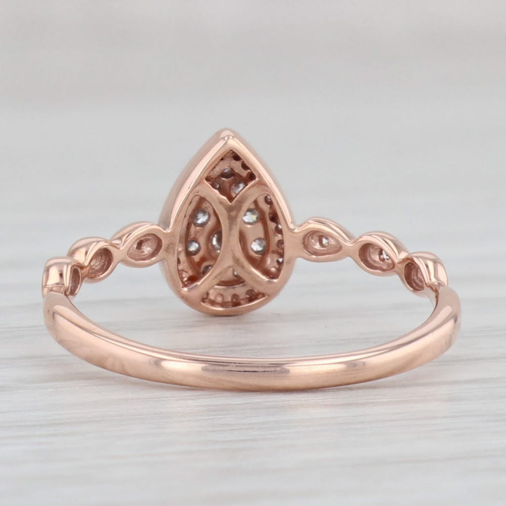 0.25ctw Diamond Teardrop Halo Engagement Ring 10k Rose Gold Size 7
