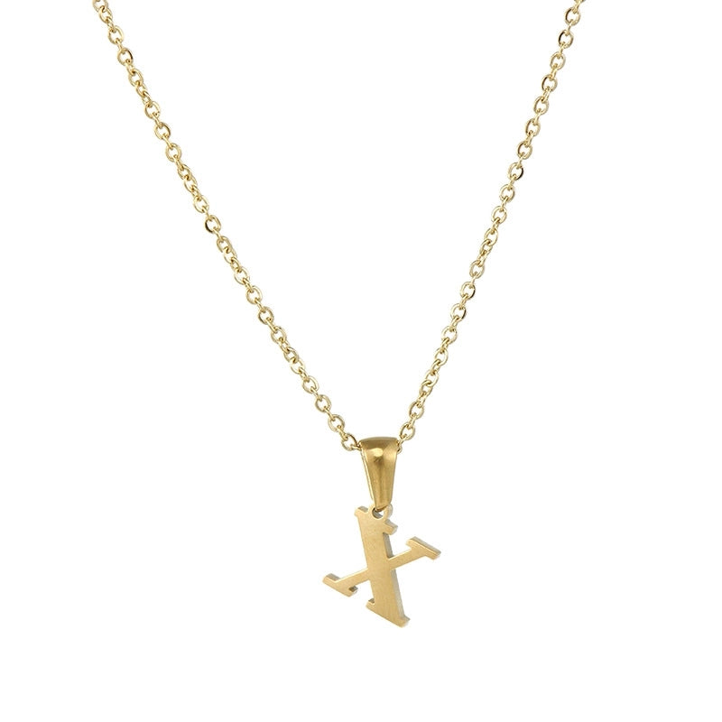 Minimalist Letter Stainless Steel Plating Pendant Necklace